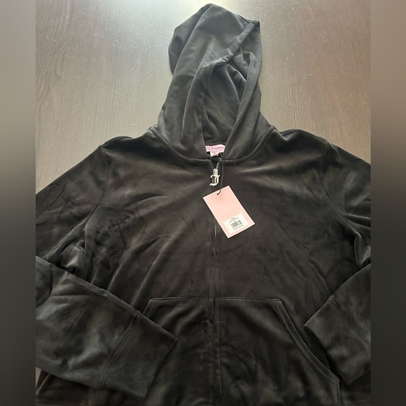 NWT Juicy Couture Velour black Track Suit sweatsuit women’s set pants hoodie - Picture 4 of 6